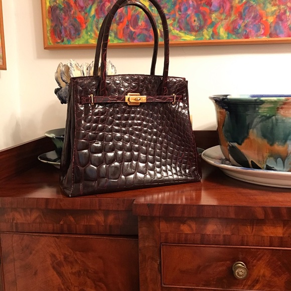 ALLIGATOR HANDBAG,VINTAGE - Picture 3 of 3